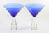 Large, Heavy Crystal, Martini Glasses, Blue Bowl