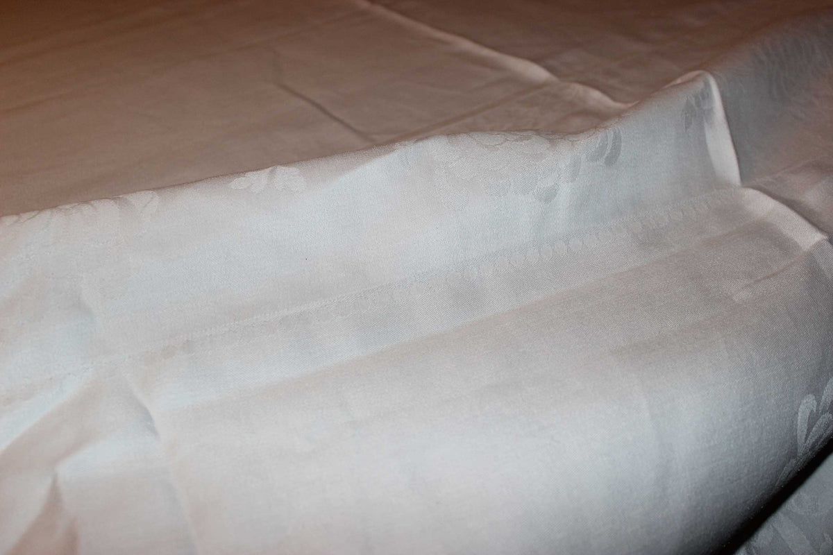 Large Double Damask Irish Linen Tablecloth