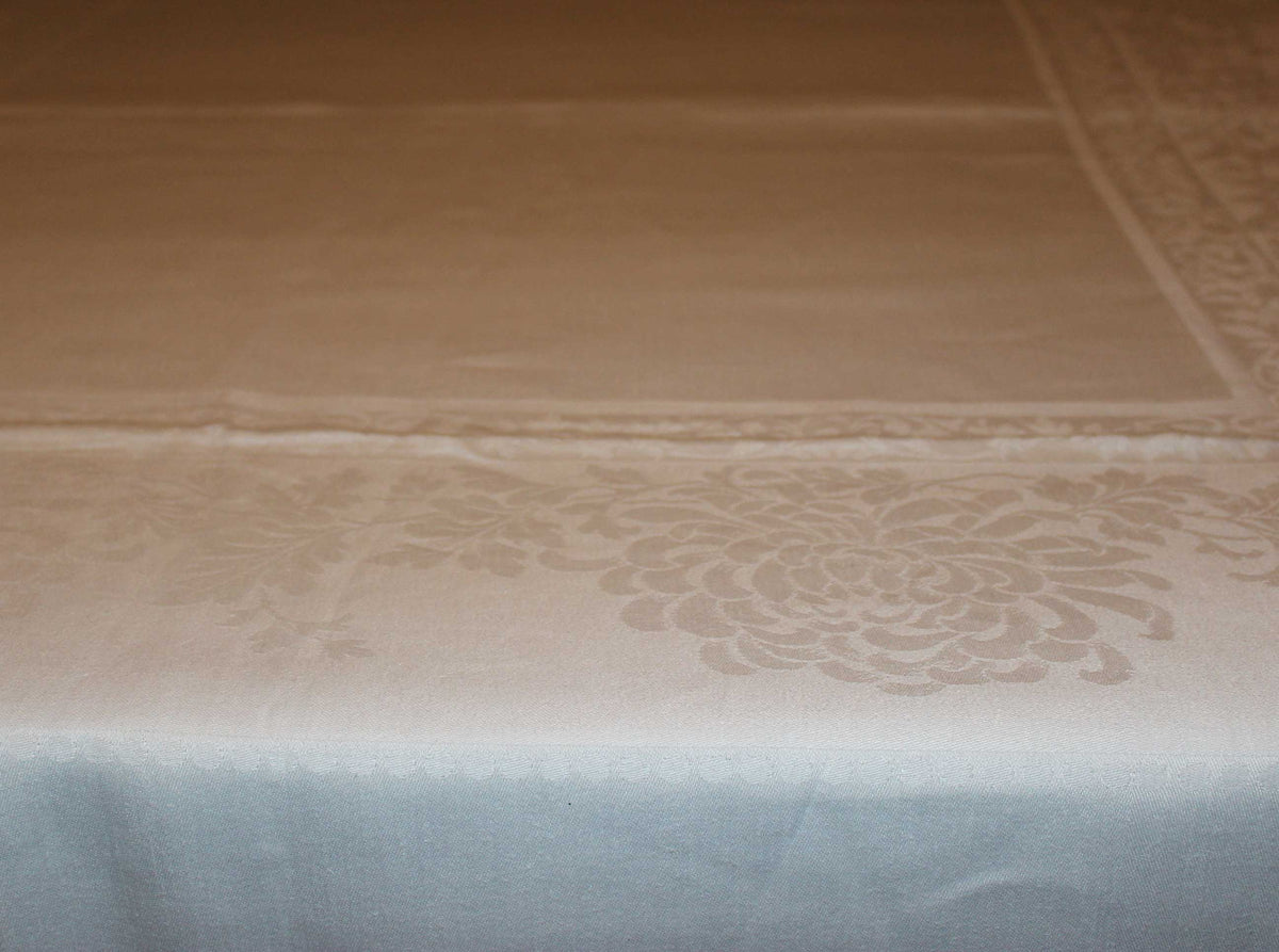 Large Double Damask Irish Linen Tablecloth