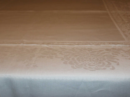 Large Double Damask Irish Linen Tablecloth