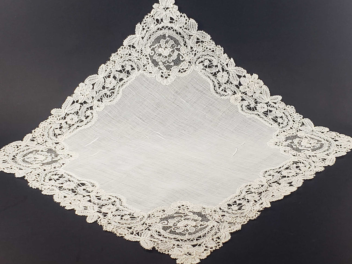 Linen and Lace Delicate Antique Handkerchief