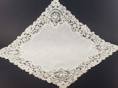 Linen and Lace Delicate Antique Handkerchief