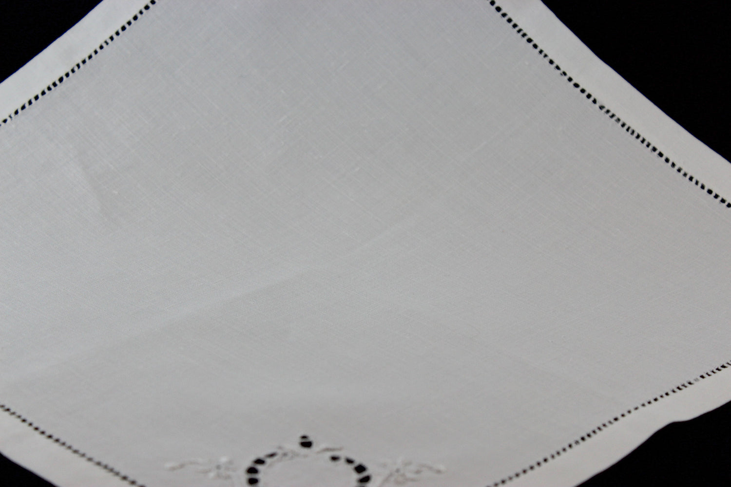 Linen Luncheon or Tea Napkins with White Work Embroidery
