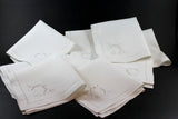 Linen Luncheon or Tea Napkins with White Work Embroidery
