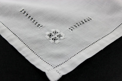 Linen Napkins,  Drawn Thread &amp; Hardanger Stitching