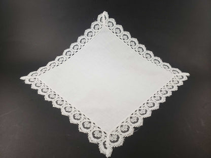 Linen and Lace Border Antique Handkerchief
