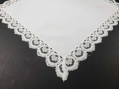 Linen and Lace Border Antique Handkerchief