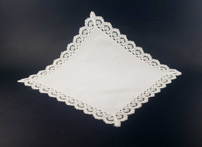 Linen and Lace Border Antique Handkerchief