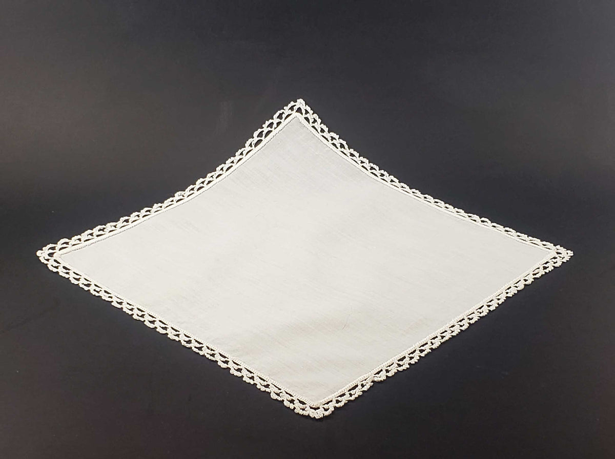 Linen and Crochet Lace Handkerchief