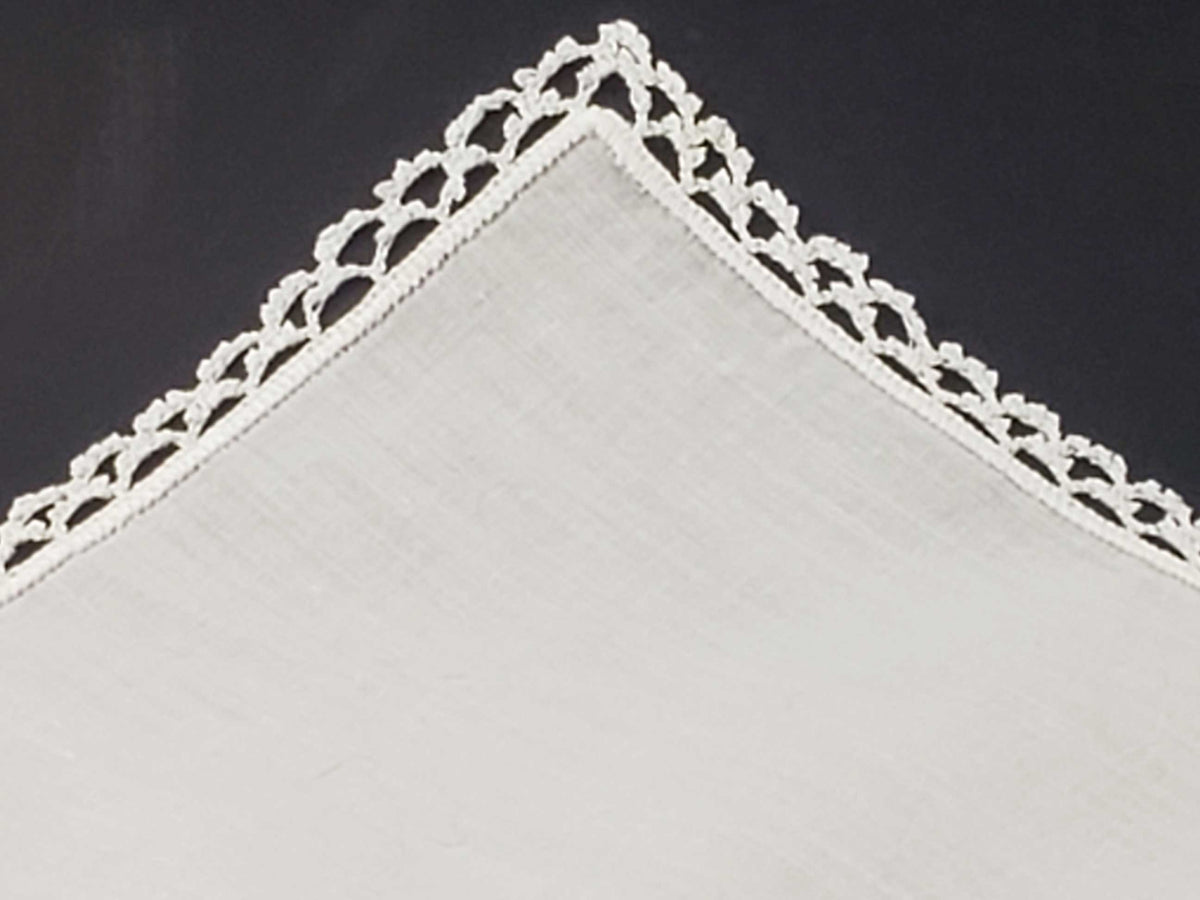 Linen and Crochet Lace Handkerchief
