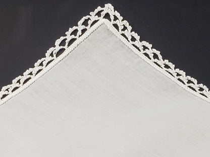 Linen and Crochet Lace Handkerchief