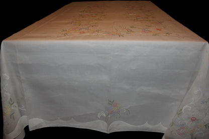 Madeira Organza Banquet Sized Tablecloth with Matching Napkins