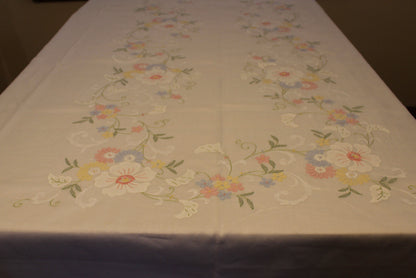 Madeira Organza Banquet Sized Tablecloth with Matching Napkins