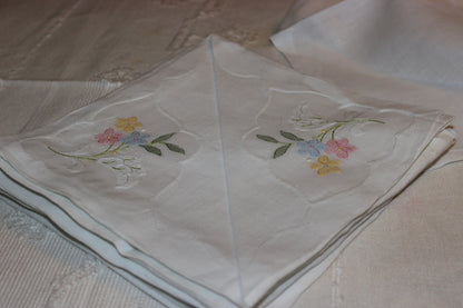 Madeira Organza Banquet Sized Tablecloth with Matching Napkins