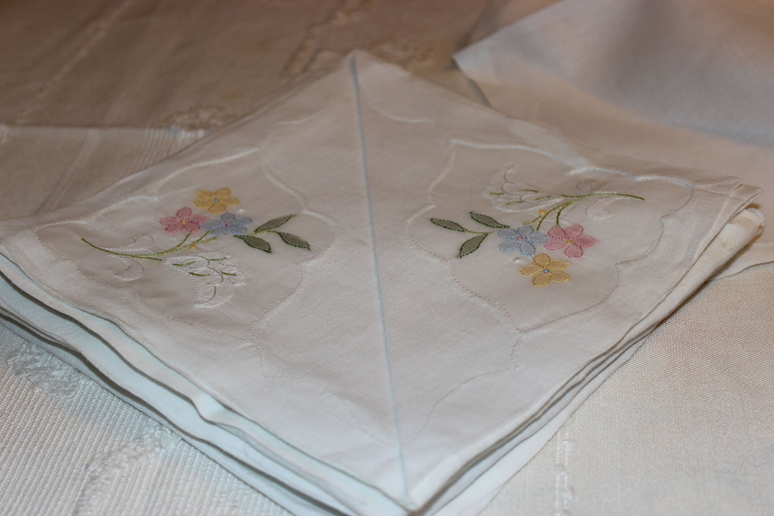 Madeira Organza Banquet Sized Tablecloth with Matching Napkins
