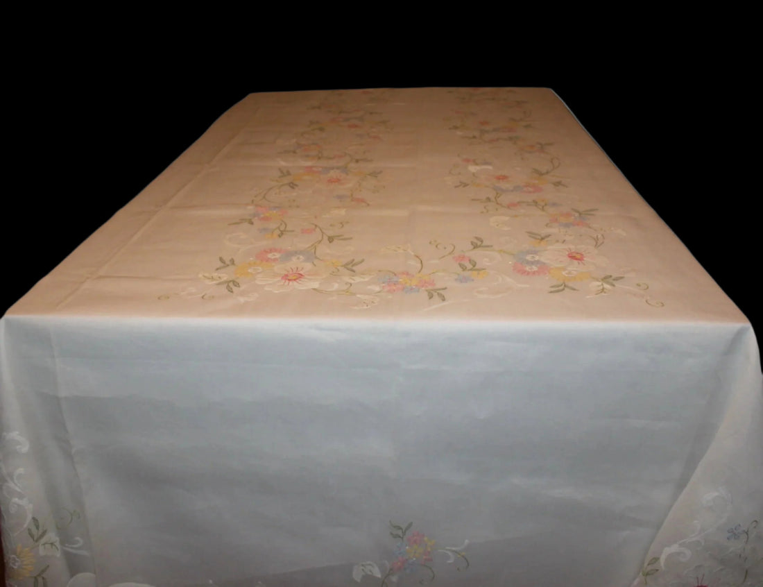 Madeira Organza Banquet Sized Tablecloth with Matching Napkins