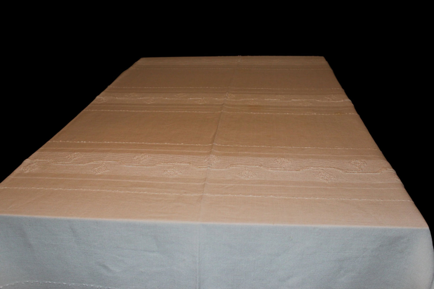 Madeira Natural Linen Banquet Sized Tablecloth with Matching Napkins