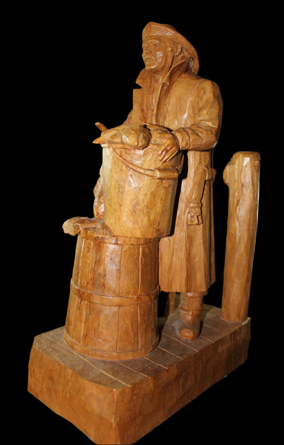 Marcel Guay, Wood Sculpture, Fish Monger