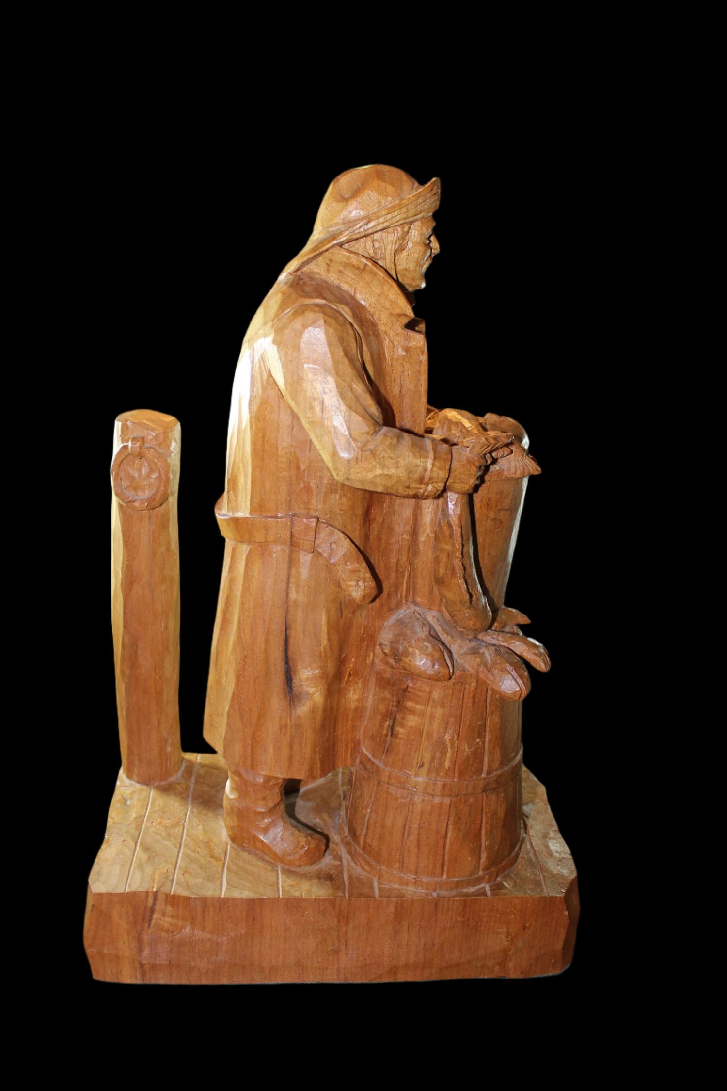 Marcel Guay, Wood Sculpture, Fish Monger