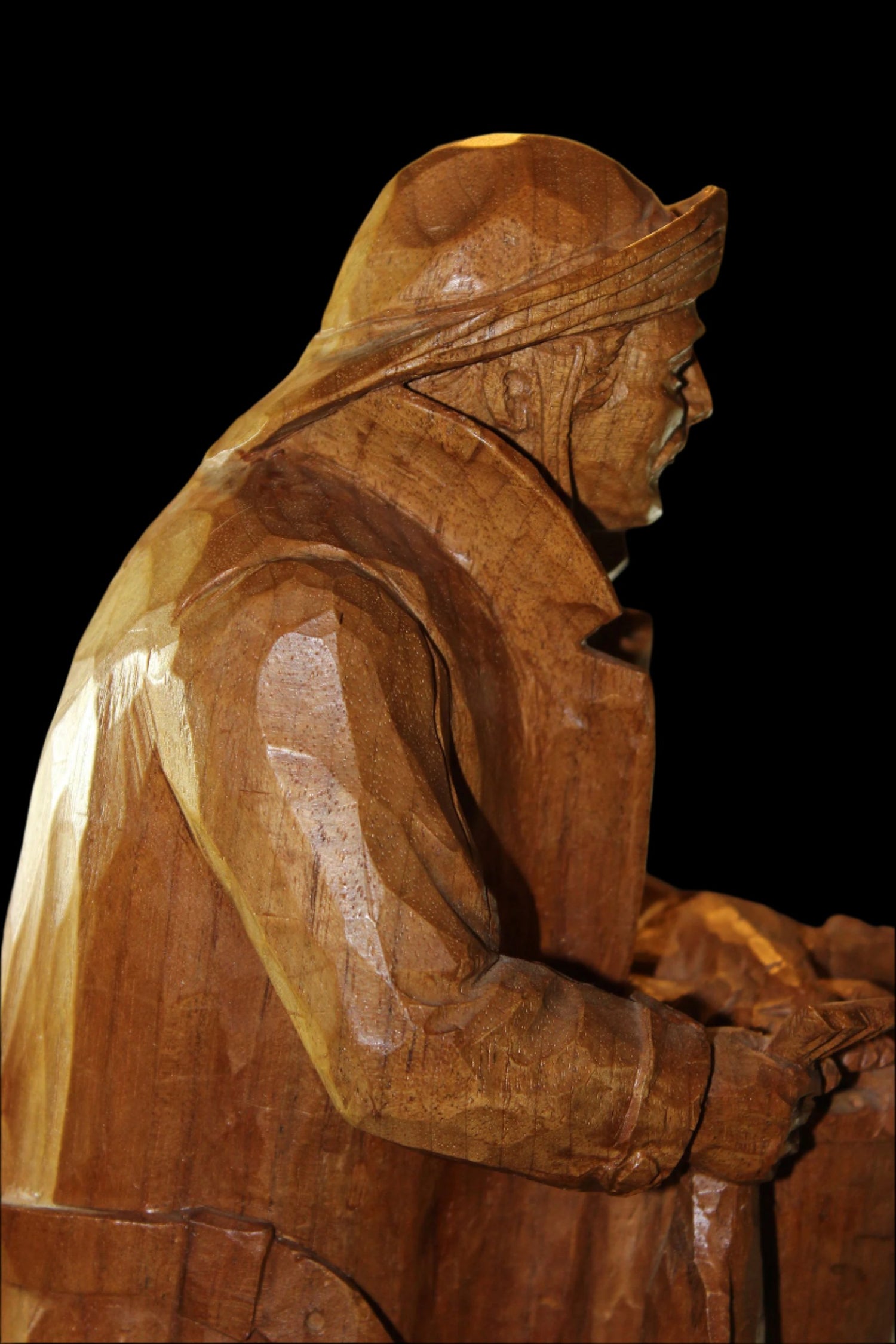 Marcel Guay, Wood Sculpture, Fish Monger