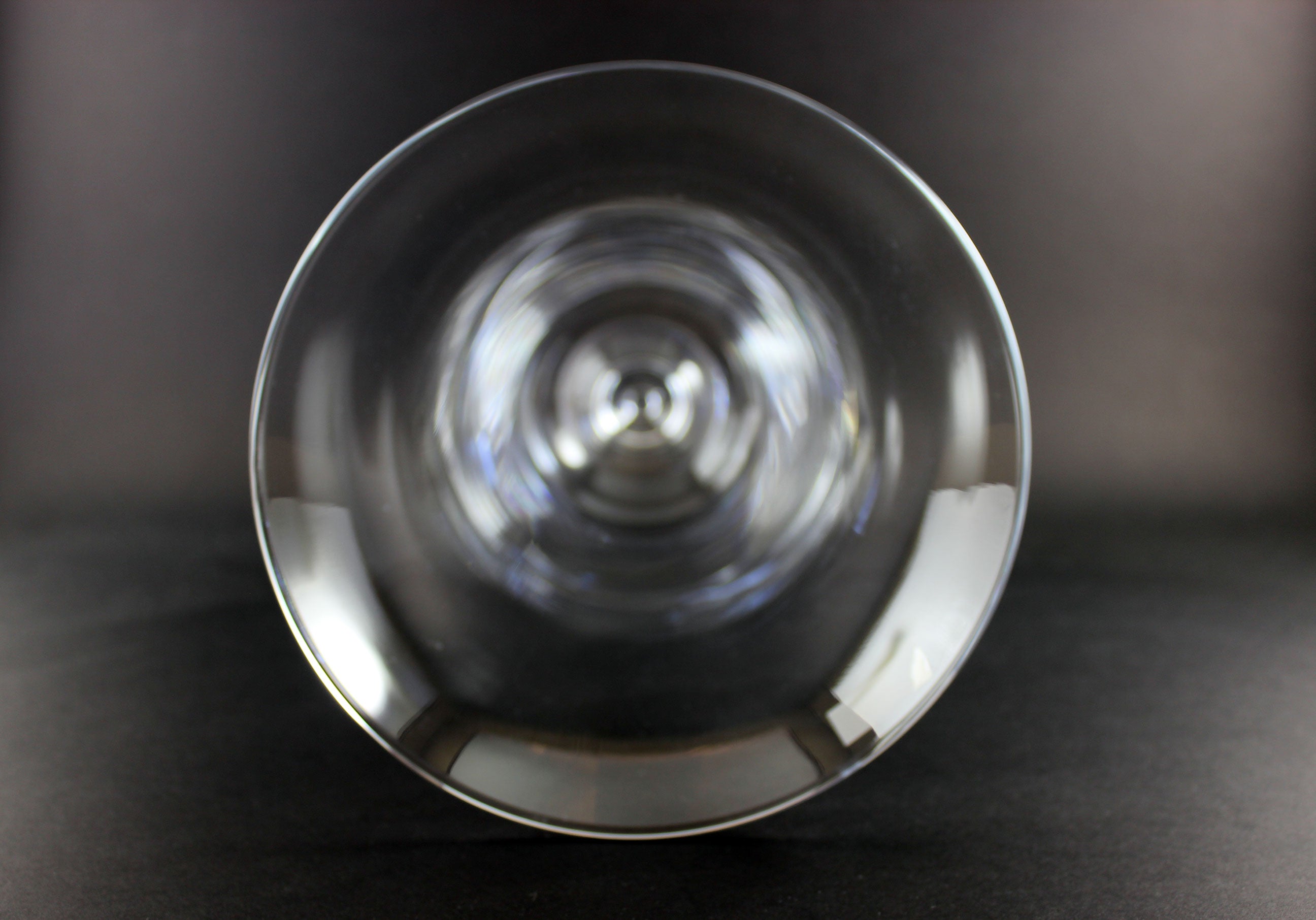 Clear Waterford crystal vase on a black background
