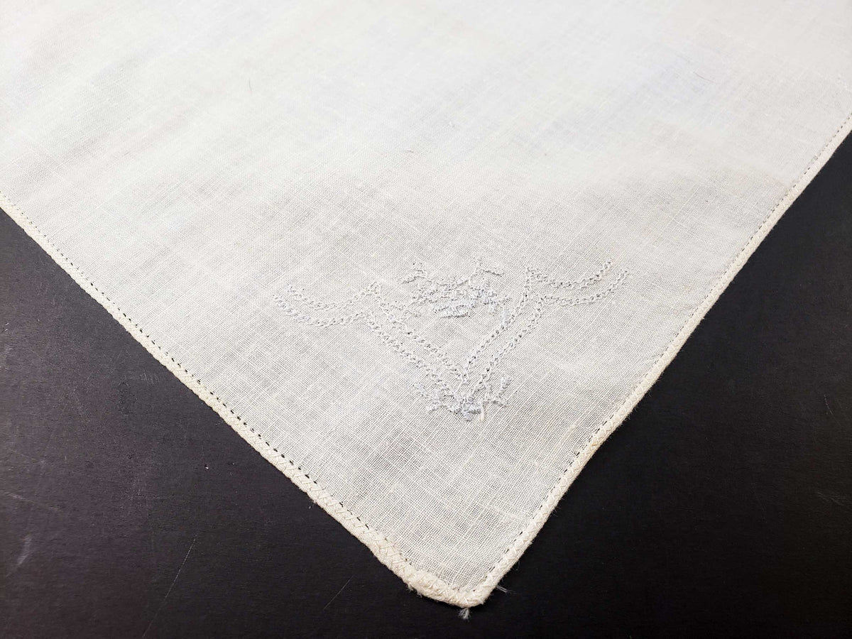 Medium Linen Embroidered Handkerchief