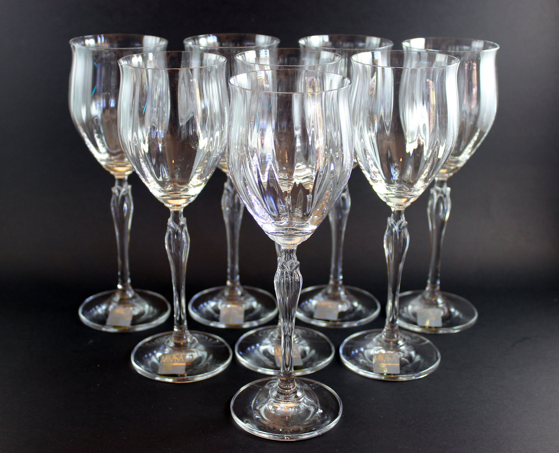 Mikasa, Spring Petals Pattern, White Wine Glasses