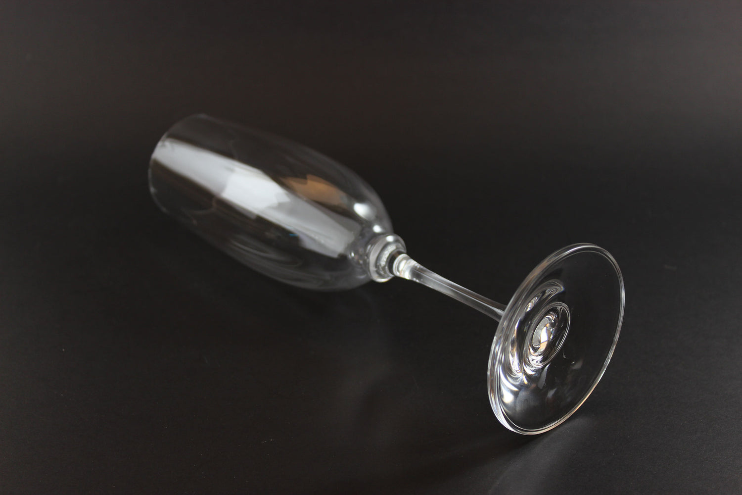 Mikasa Stephanie Pattern clear champagne flute on a black background