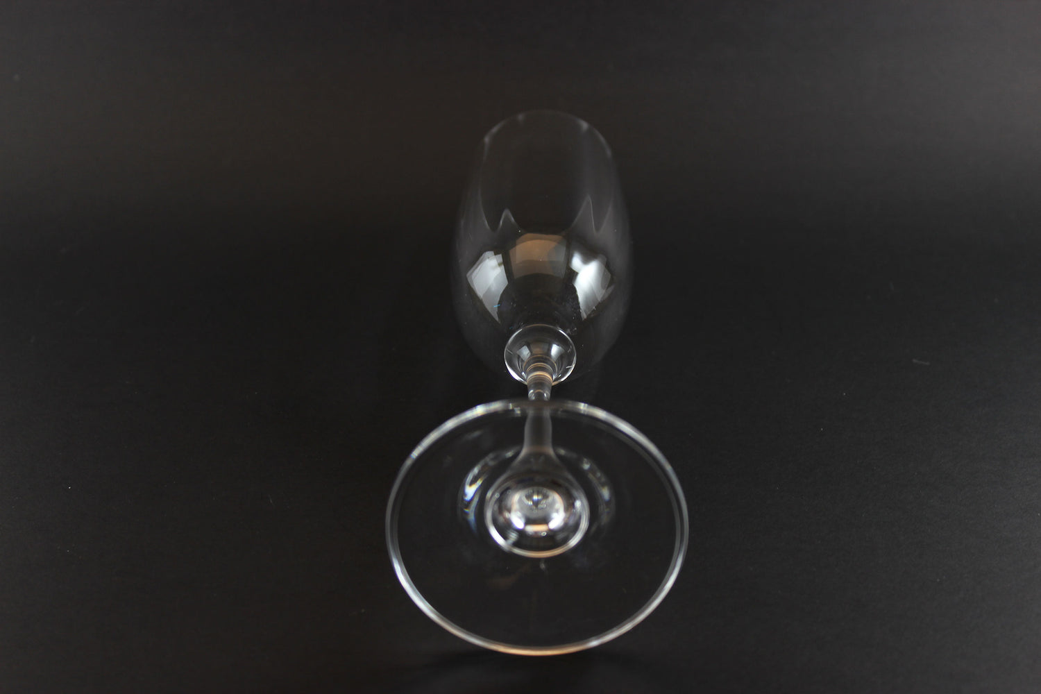 Mikasa Stephanie Pattern clear champagne flute on a black background