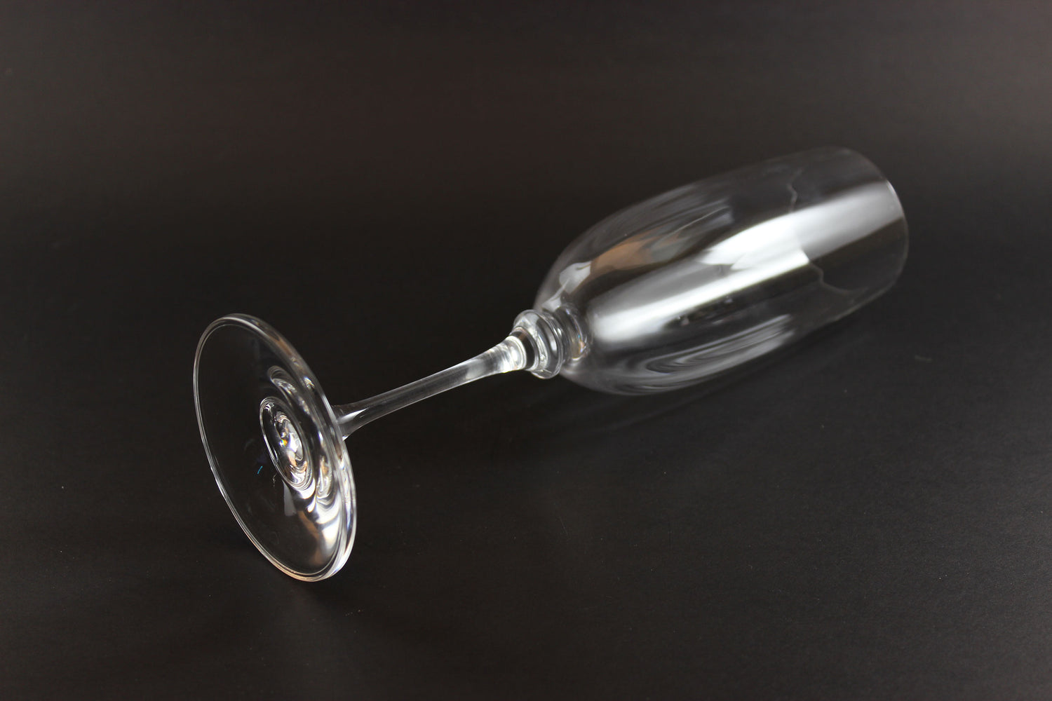Mikasa Stephanie Pattern clear champagne flute on a black background