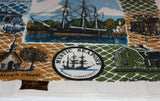 Souvenir Linen Tea Towel, Mystic Seaport, Connecticut