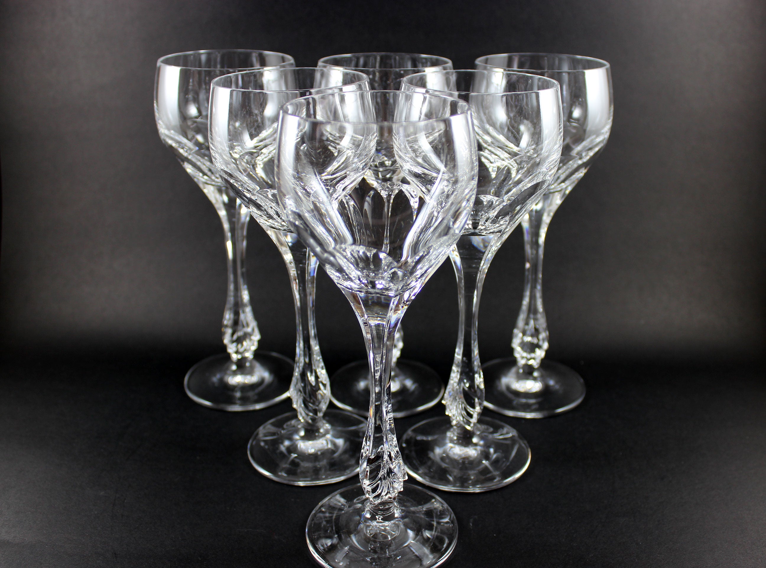 Nachtmann Crystal, Lenore Pattern, Claret Wine Glasses