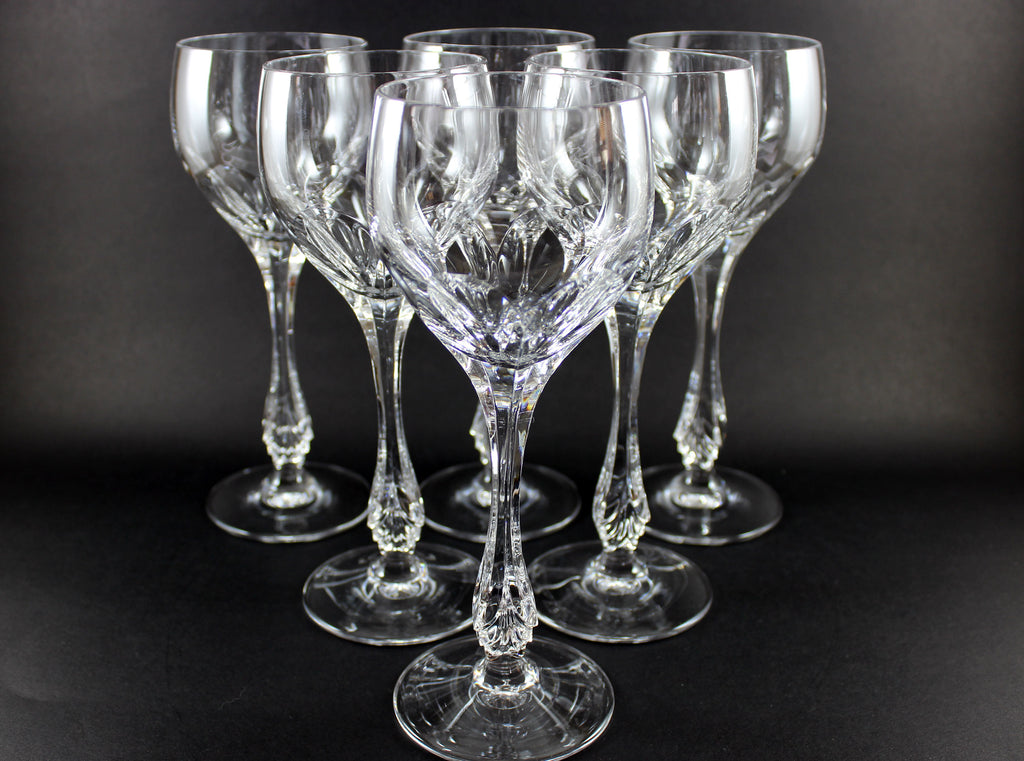 Vintage Crystal Water Goblets, Wine Glasses, Sherry Glasses