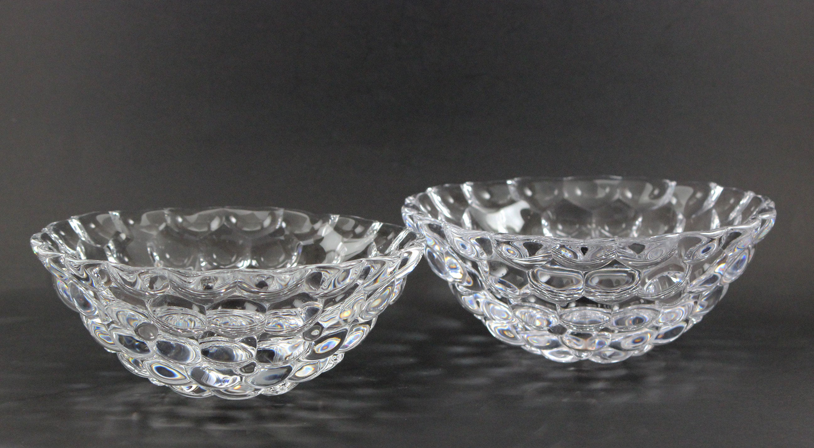 Orrefors Medium Crystal Bowl, Raspberry Pattern
