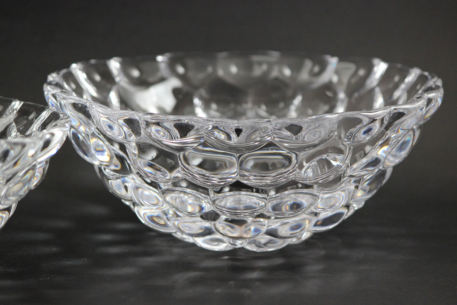 Orrefors Medium Crystal Bowl, Raspberry Pattern