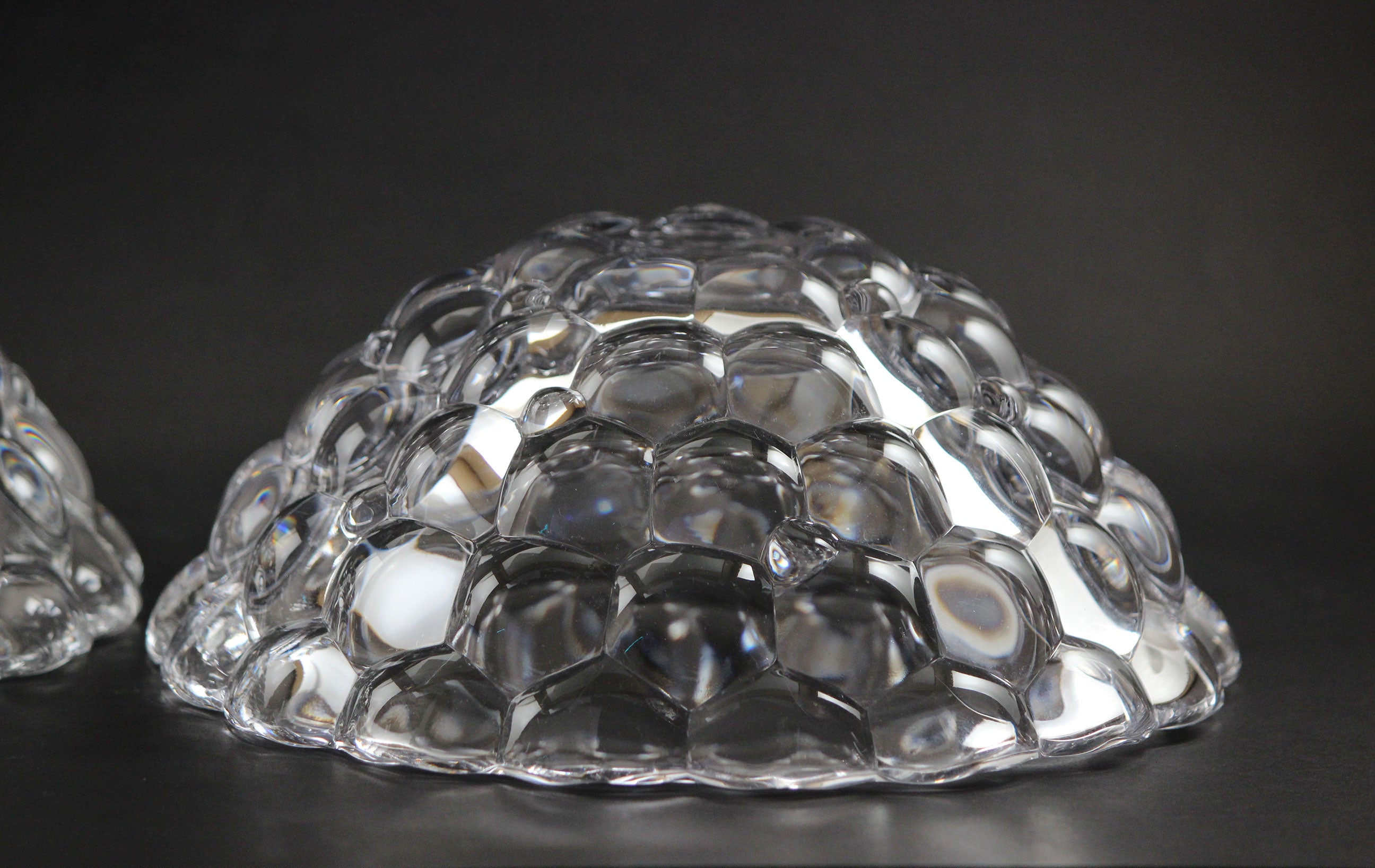 Orrefors Medium Crystal Bowl, Raspberry Pattern