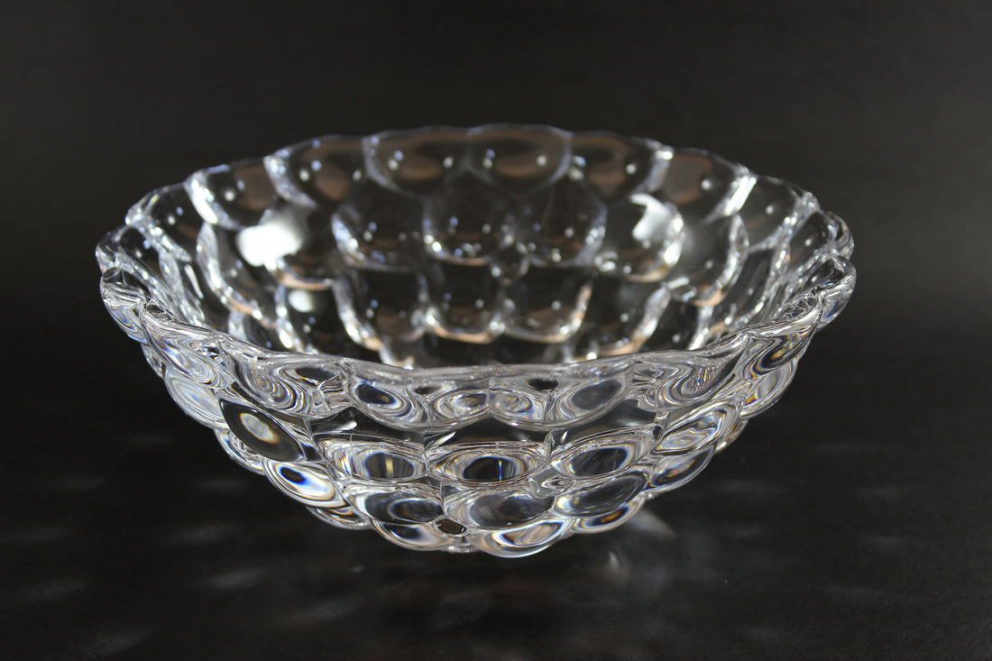 Orrefors Crystal Bowl, Raspberry Pattern