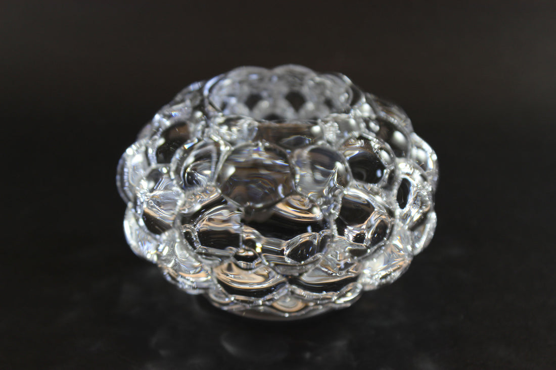 Orrefors Crystal, Raspberry Pattern Votive Candle Holder