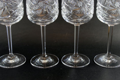 Pinwheel Crystal, Straight Stem, Tall Wine Glasses