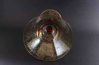 Rioja Blown Glass Martini Glasses, Pier 1,  Ruby Red and Gold