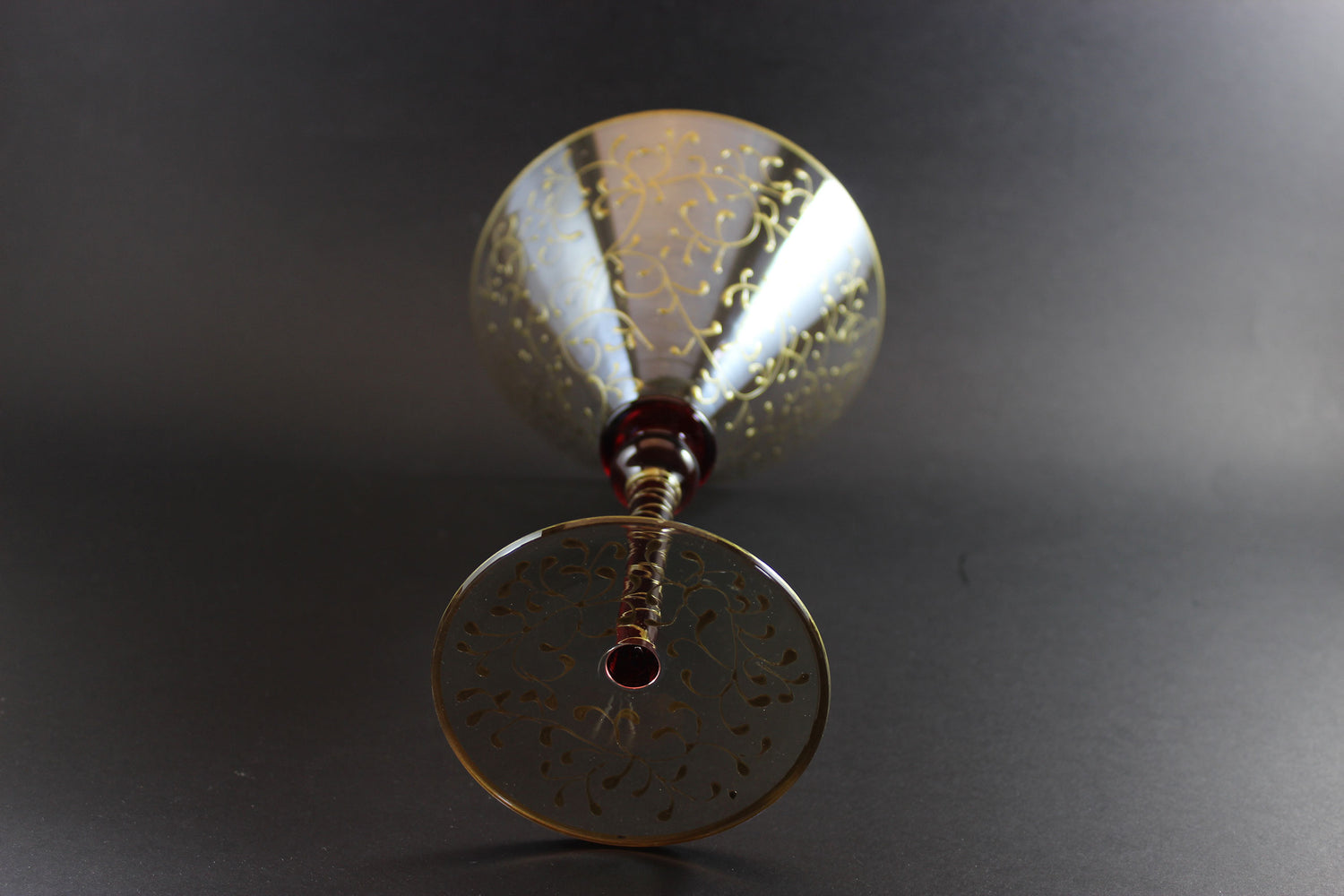Rioja Blown Glass Martini Glasses, Pier 1,  Ruby Red and Gold