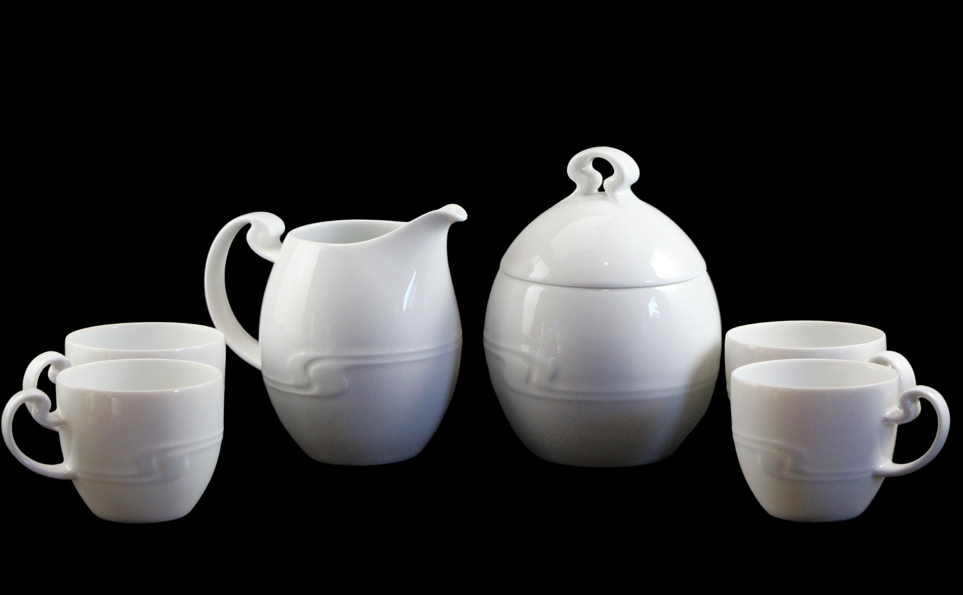 Rosenthal White Porcelain Espresso, Cream and Sugar set