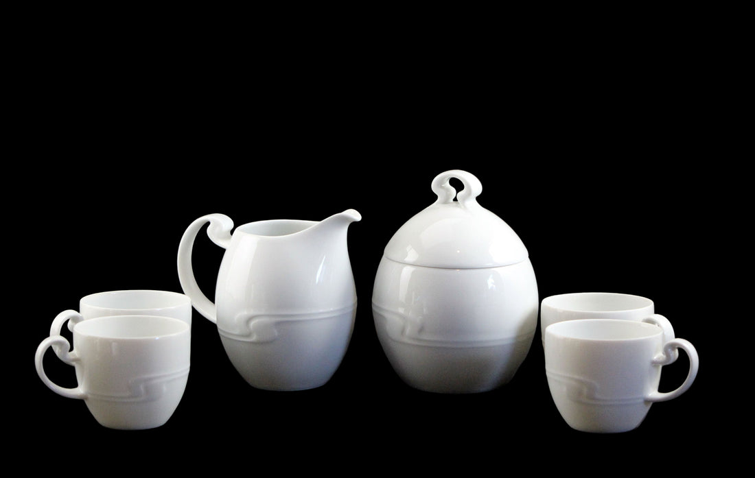 Rosenthal White Porcelain Espresso, Cream and Sugar set