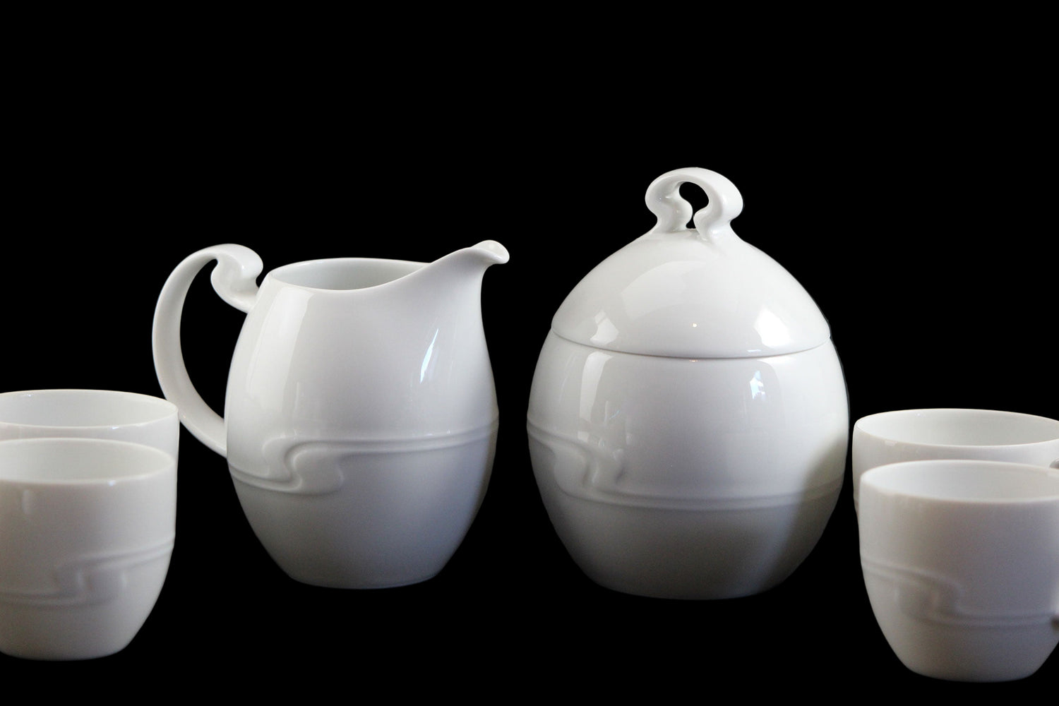 Rosenthal White Porcelain Espresso, Cream and Sugar set