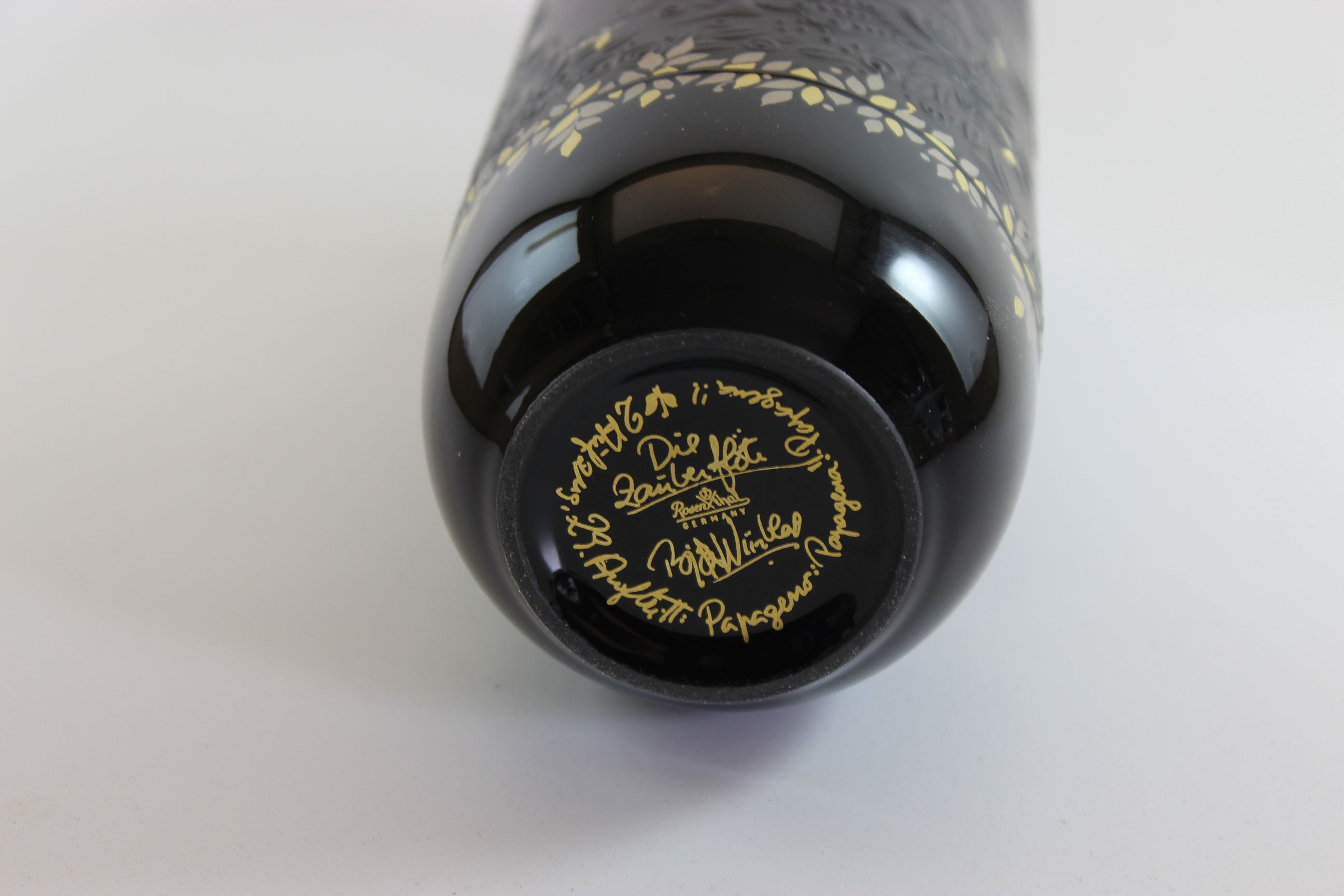 Rosenthal, Bjorn Wiinblad ,Black Porcelain Vase, The Magic Flute