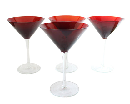 Ruby Red Martini Glasses