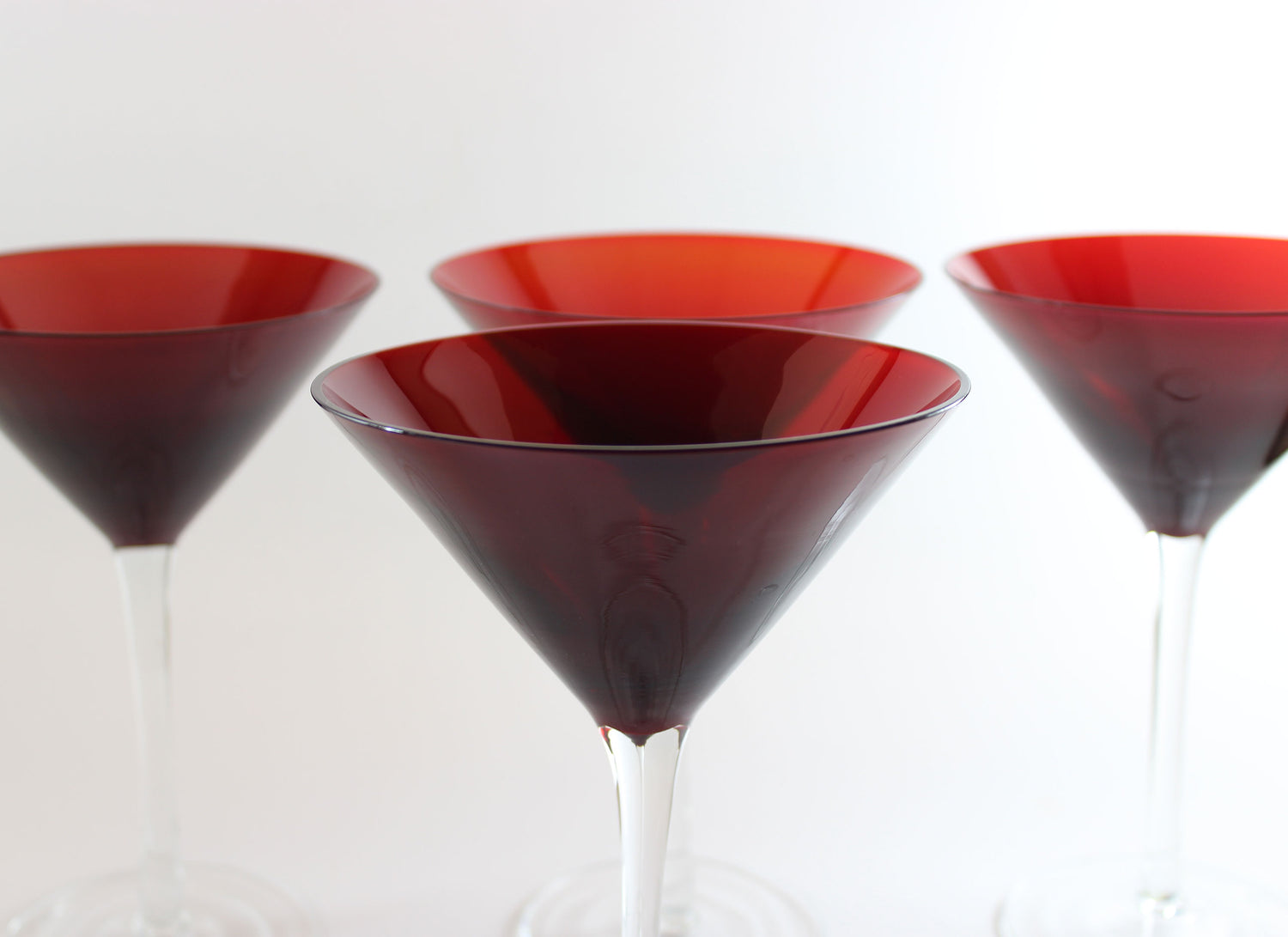 Ruby Red Martini Glasses