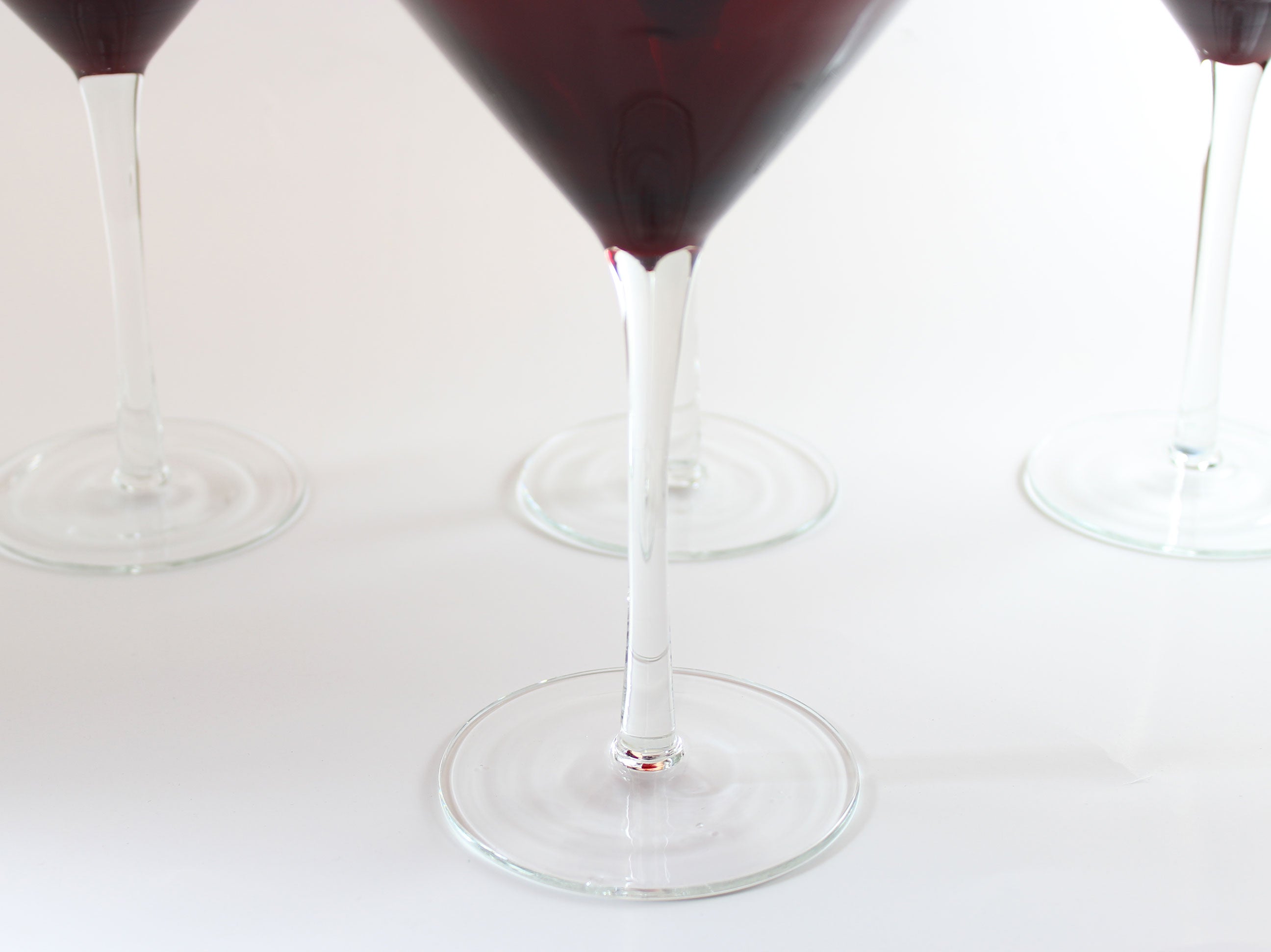 Ruby Red Martini Glasses