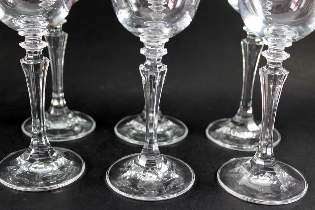 Vintage Schott Zweisel Crystal Wine Glass Doreen Cut Crystal