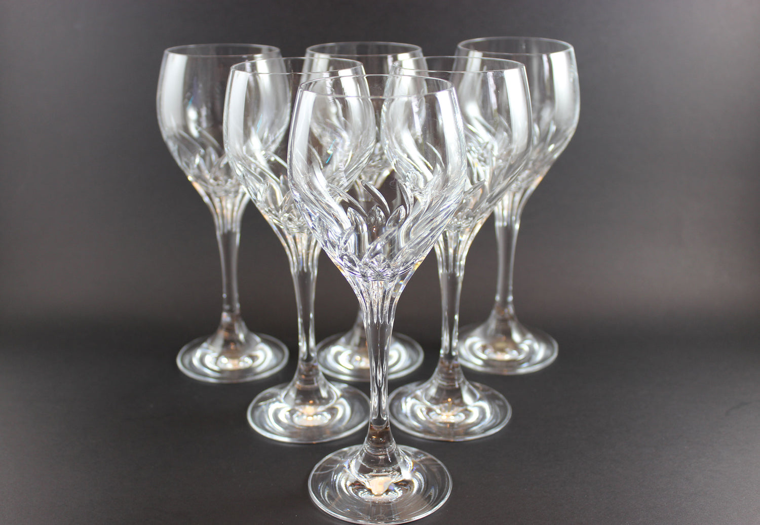 Schott-Zwiesel Crystal, Carousel Pattern, Burgundy Glasses